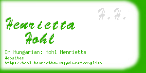 henrietta hohl business card